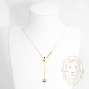 Collier - Or 18K tricolor jaune, blanc & rose fleurs guillochées pendantes - CHG1284