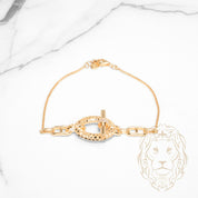 Bracelet - Or 18K jaune fermoir à bascule coupe diamant  - BRG946
