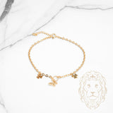 Bracelet - Or 18K jaune papillon & trèfles coupe diamant - BRG947