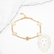 Bracelet - Or 18K jaune trèfles coupe diamant - BRG948