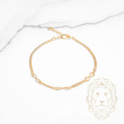 Bracelet - Or 18K jaune infini coupe diamant & curb - BRG952