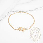 Bracelet - Or 18K jaune feuilles coupe diamant - BRG953