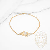 Bracelet - Or 18K jaune feuilles coupe diamant - BRG953