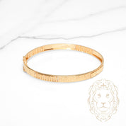 Bracelet jonc - Or 18K jaune clé grecque & coupe diamant - BRG939
