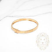 Bracelet jonc - Or 18K jaune clé grecque & coupe diamant - BRG939