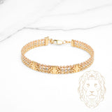 Bracelet - Or 18K tricolor jaune, blanc & rose perlé coupe diamant - BRG951