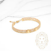 Bracelet - Or 18K tricolor jaune, blanc & rose perlé coupe diamant - BRG951