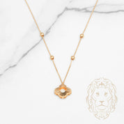 Collier - Or 18K jaune trèfle guilloché et découpé - CHG1270