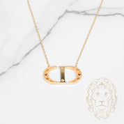 Collier - Or 18K jaune CD pierres cz - CHG1274