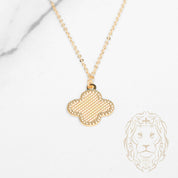 Collier - Or 18K jaune trèfle coupe diamant - CHG1277