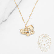 Collier - Or 18K deux tons jaune & blanc découpe papillon coupe diamant - CHG1278