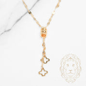 Collier - Or 18K jaune paillettes & trèfles pendants - CHG1280