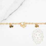 Bracelet - Or 18K jaune papillon & trèfles coupe diamant - BRG947