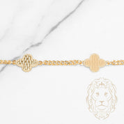 Bracelet - Or 18K jaune trèfles coupe diamant - BRG948