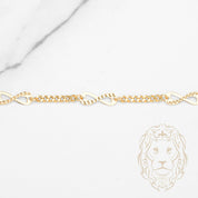 Bracelet - Or 18K jaune infini coupe diamant & curb - BRG952