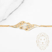 Bracelet - Or 18K jaune feuilles coupe diamant - BRG953