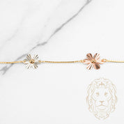 Bracelet - Or 18K tricolor jaune, blanc & rose fleurs coupe diamant - BRG955