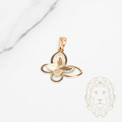 Pendentif - Or 18K jaune papillon coupe diamant - PEG1242