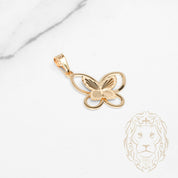 Pendentif - Or 18K jaune papillon coupe diamant - PEG1242