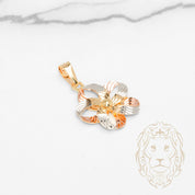 Pendentif - Or 18K tricolor jaune, blanc & rose blossom coupe diamant - PEG1244