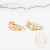 Studs - Or 18K jaune feuilles coupe diamant - BOG1277