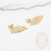 Studs - Or 18K jaune feuilles coupe diamant - BOG1277