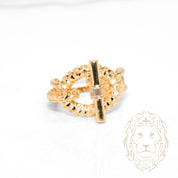 Bague - Or 18K jaune fermoir à bascule coupe diamant - RIG1207