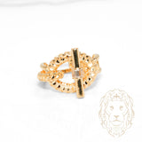 Bague - Or 18K jaune fermoir à bascule coupe diamant - RIG1207