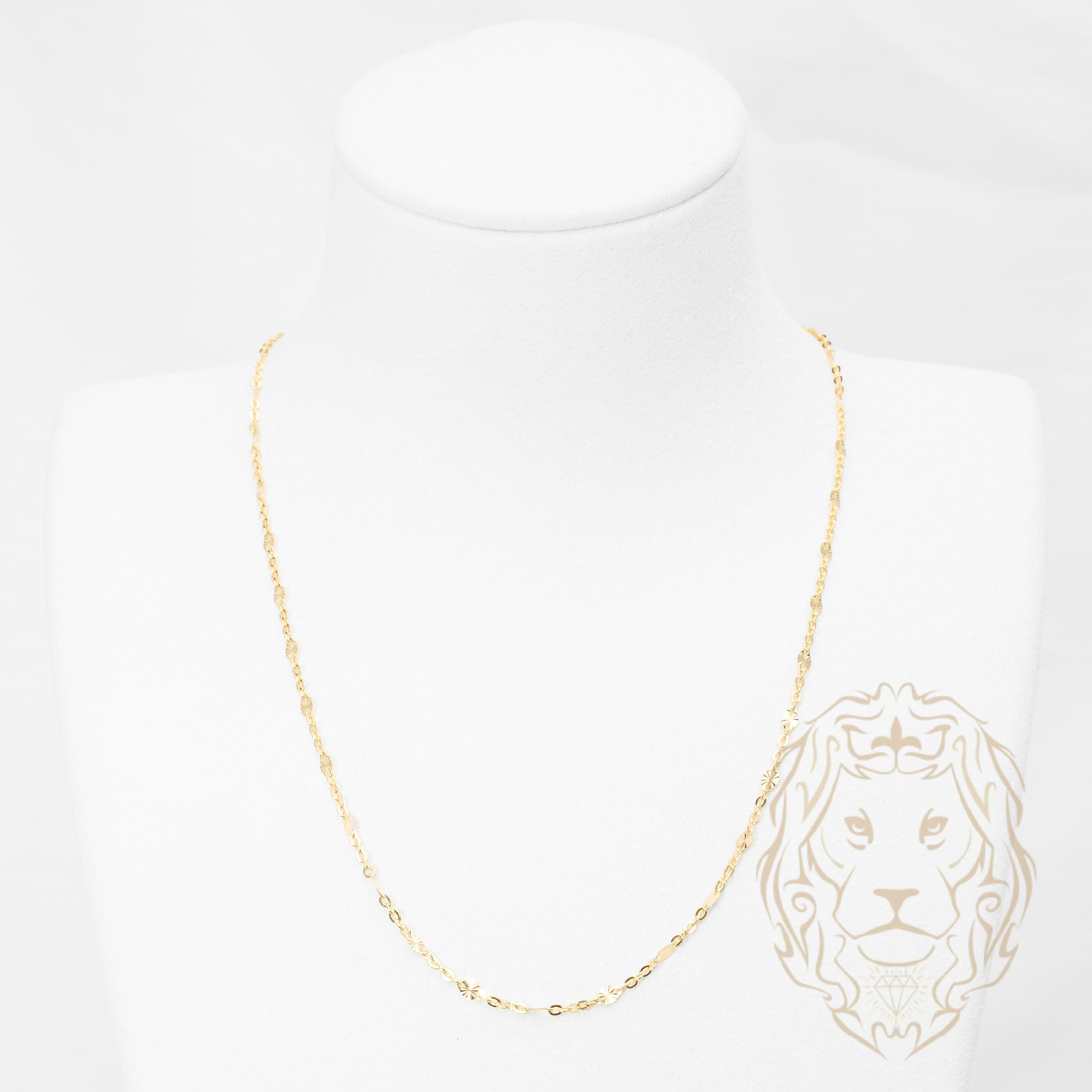 Chaîne - Or 10K jaune paillettes coupe diamant & rolo 2.4mm - CHG1291