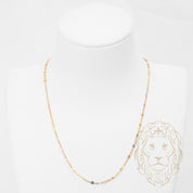 Chaîne - Or 10K tricolor jaune, blanc & rose paillettes coupe diamant & rolo 2.5mm - CHG1299