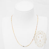 Chaîne - Or 10K tricolor jaune, blanc & rose paillettes coupe diamant & rolo 2.5mm - CHG1299