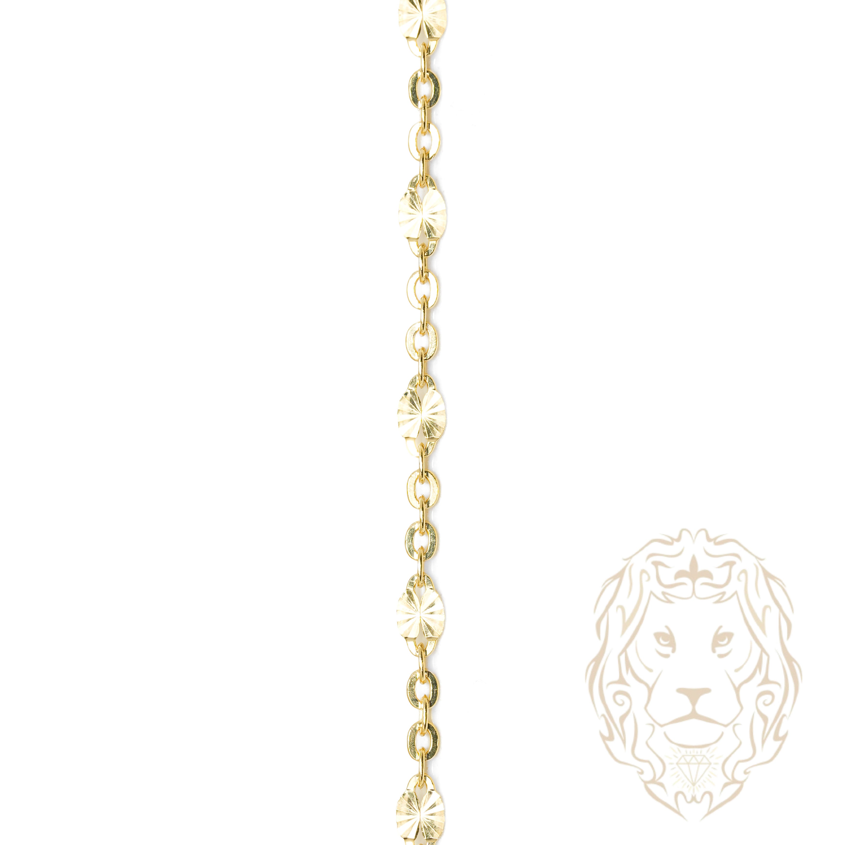 Chaîne - Or 10K jaune paillettes coupe diamant & rolo 2.4mm - CHG1291