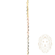 Chaîne - Or 10K tricolor jaune, blanc & rose rolo coupe diamant 1.5mm - CHG1295