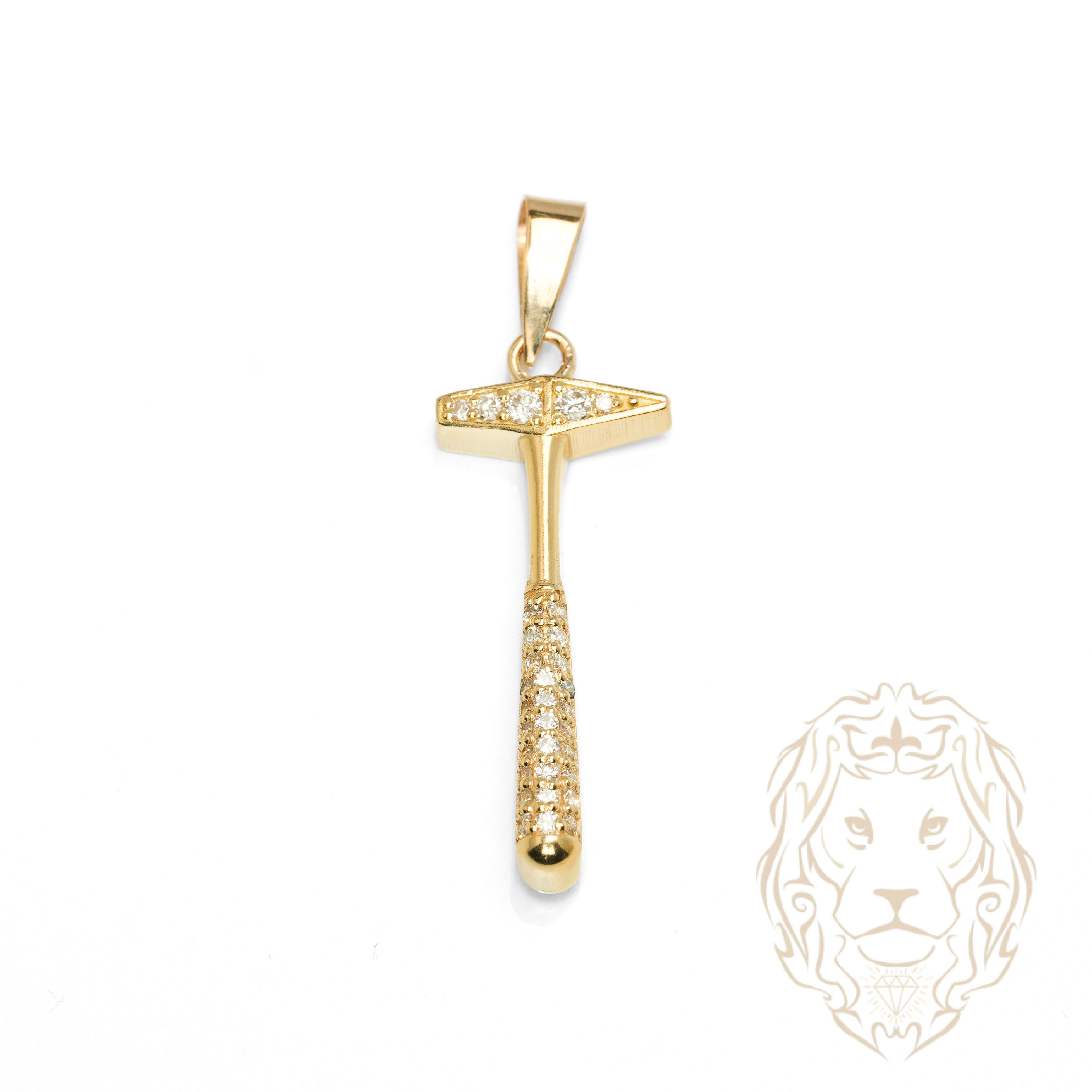 Pendentif - Or 18K jaune marteau pavé de diamants de laboratoire 1.00TCW - PEGL063