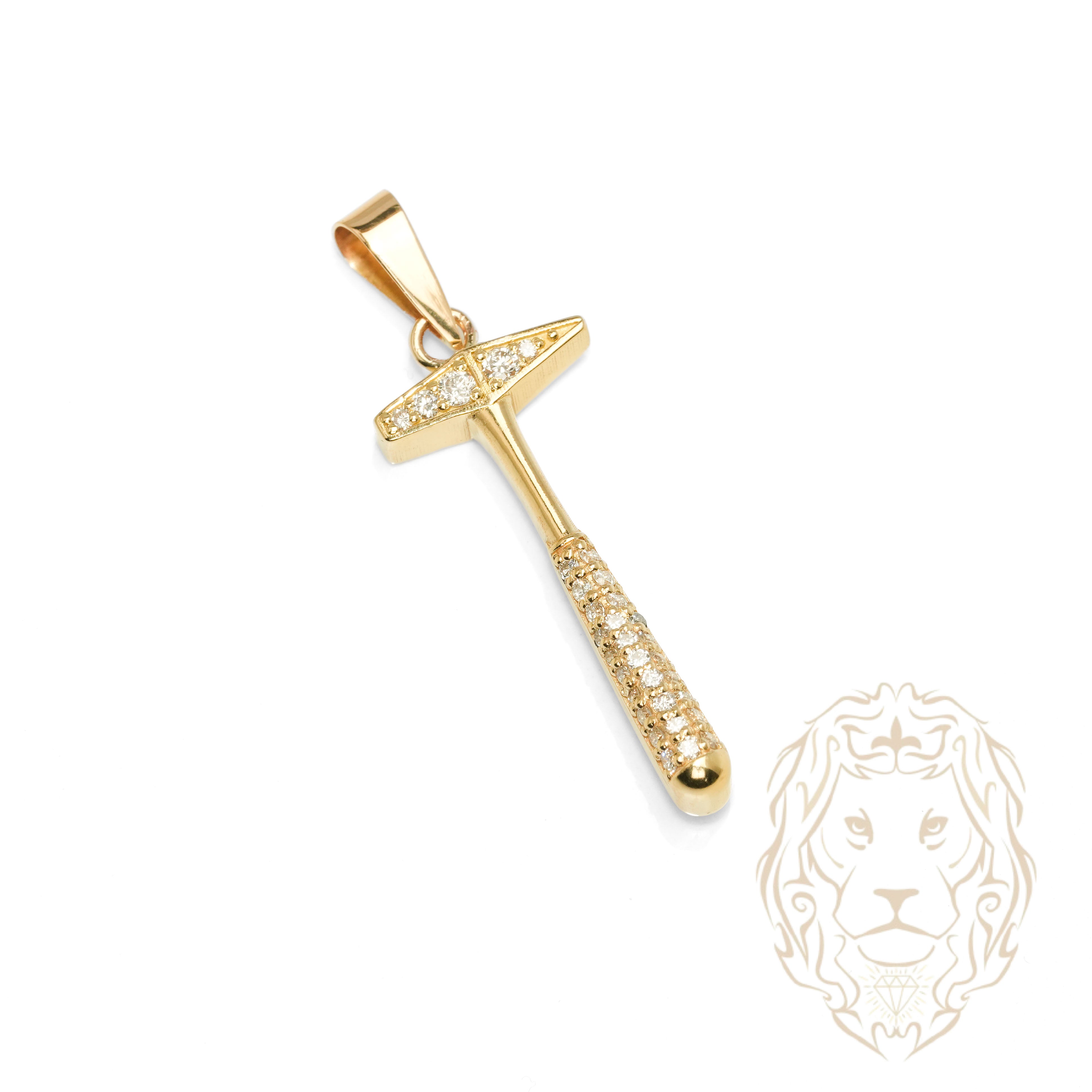 Pendentif - Or 18K jaune marteau pavé de diamants de laboratoire 1.00TCW - PEGL063