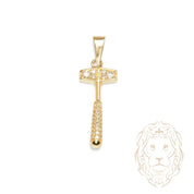 Pendentif - Or 18K jaune marteau pavé de diamants de laboratoire 1.00TCW - PEGL064