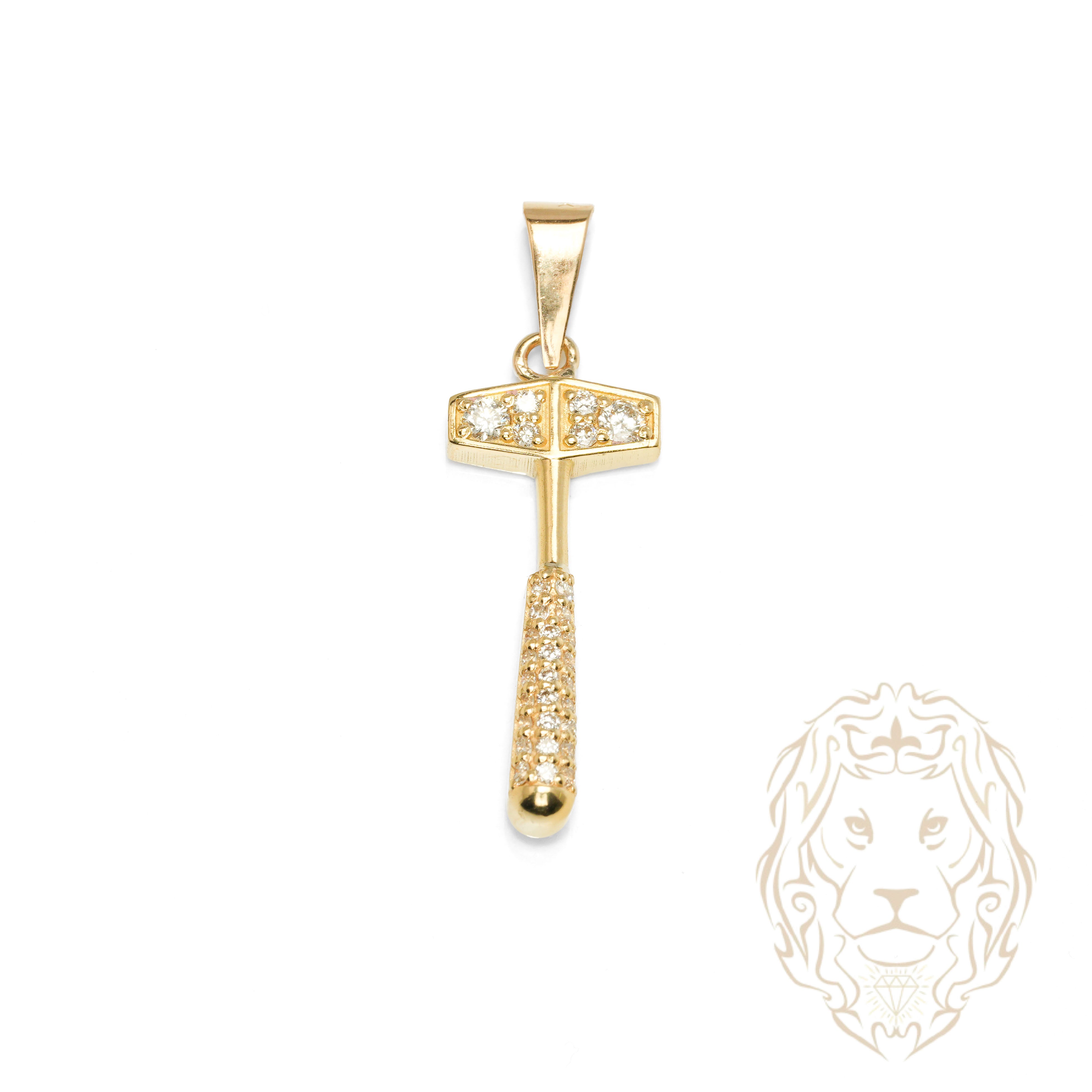 Pendentif - Or 18K jaune marteau pavé de diamants de laboratoire 1.00TCW - PEGL064