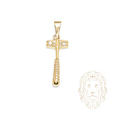 Pendentif - Or 18K jaune marteau pavé de diamants de laboratoire 1.00TCW - PEGL064