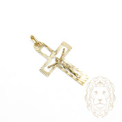 Pendentif - Or 10K jaune Jésus sur le croix coupe diamant - PEG1251