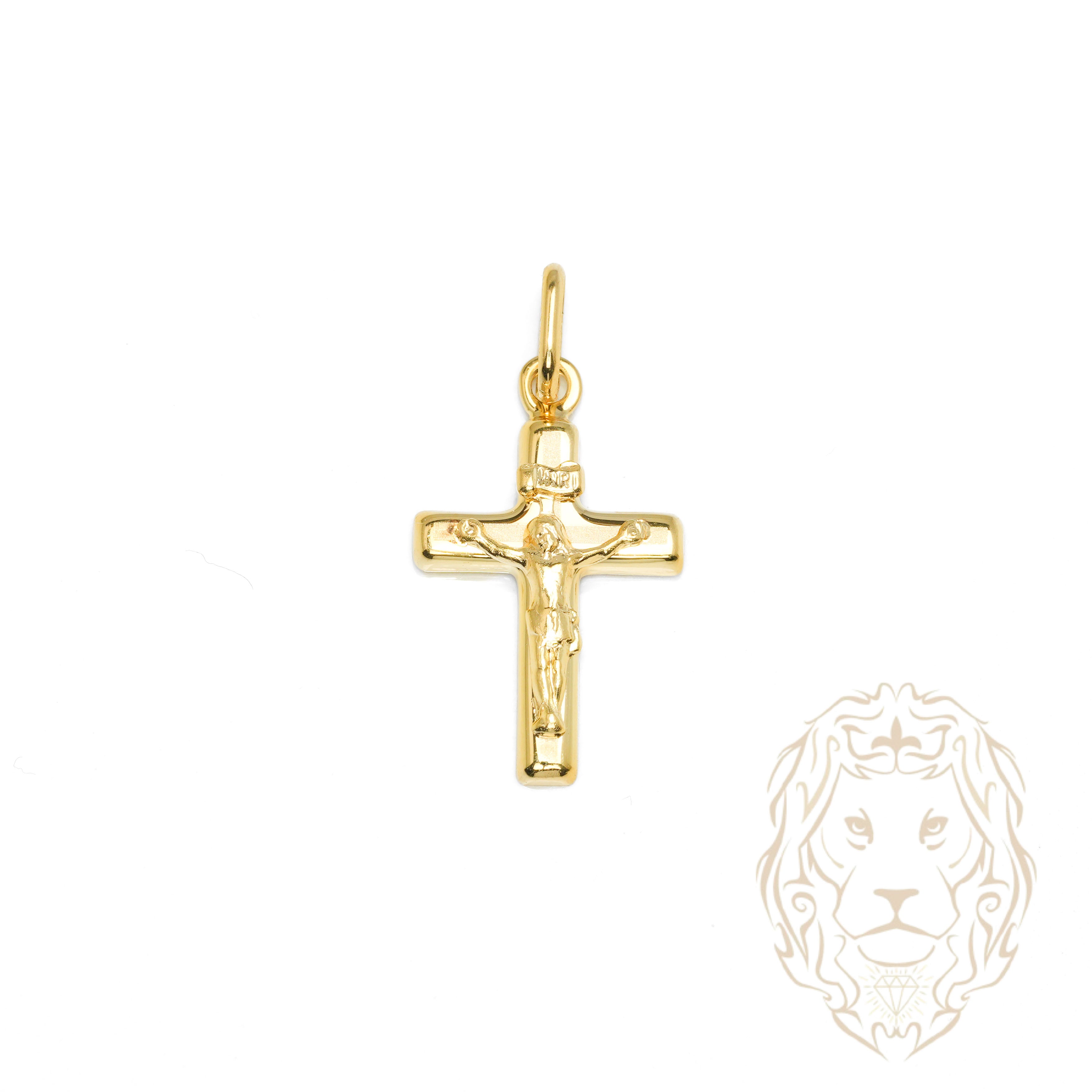 Pendentif - Or 10K jaune Jésus sur le croix sablé - PEG1253