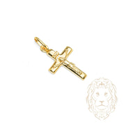 Pendentif - Or 10K jaune Jésus sur le croix sablé - PEG1253