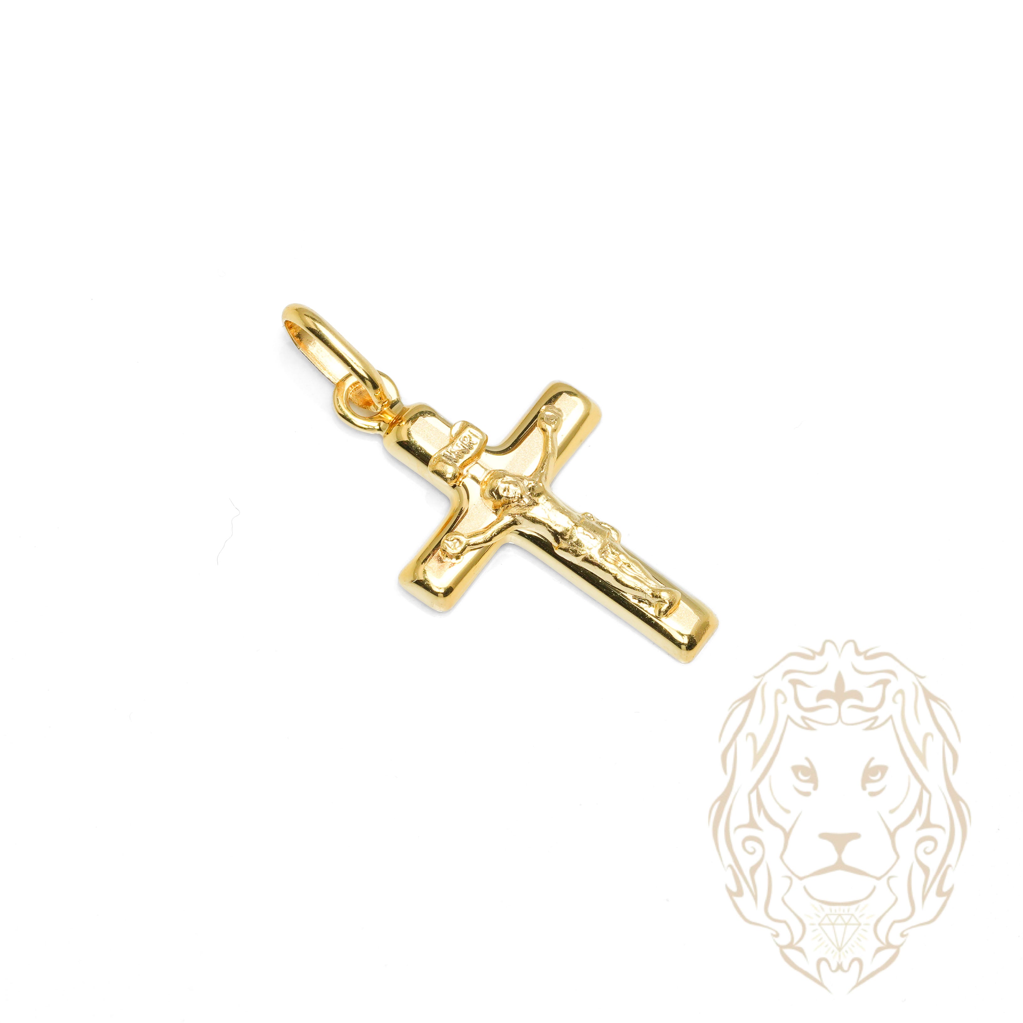 Pendentif - Or 10K jaune Jésus sur le croix sablé - PEG1253