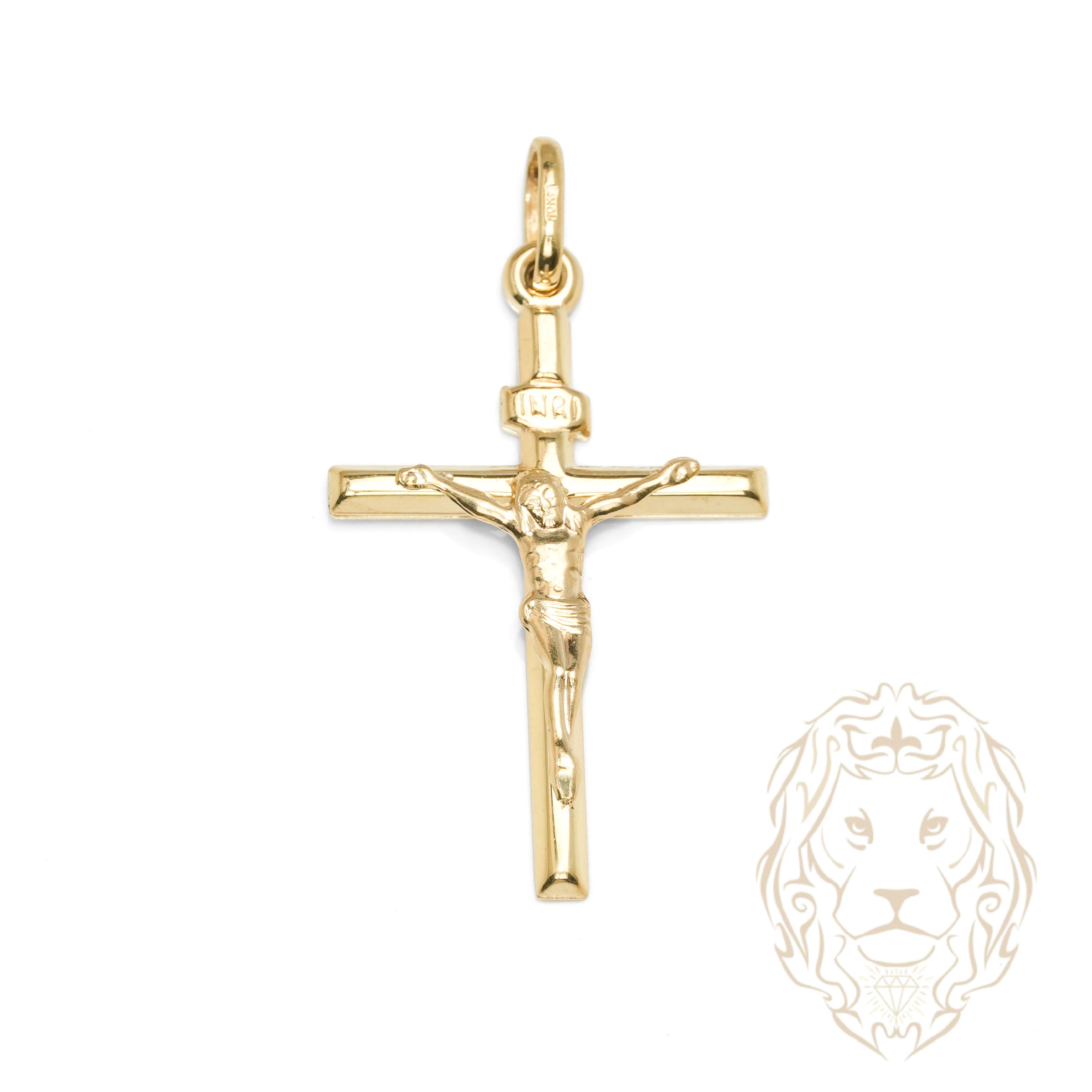 Pendentif - Or 10K jaune Jésus sur le croix - PEG1254