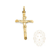 Pendentif - Or 10K jaune Jésus sur le croix - PEG1255