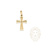 Pendentif - Or 10K jaune croix coupe diamant - PEG1256