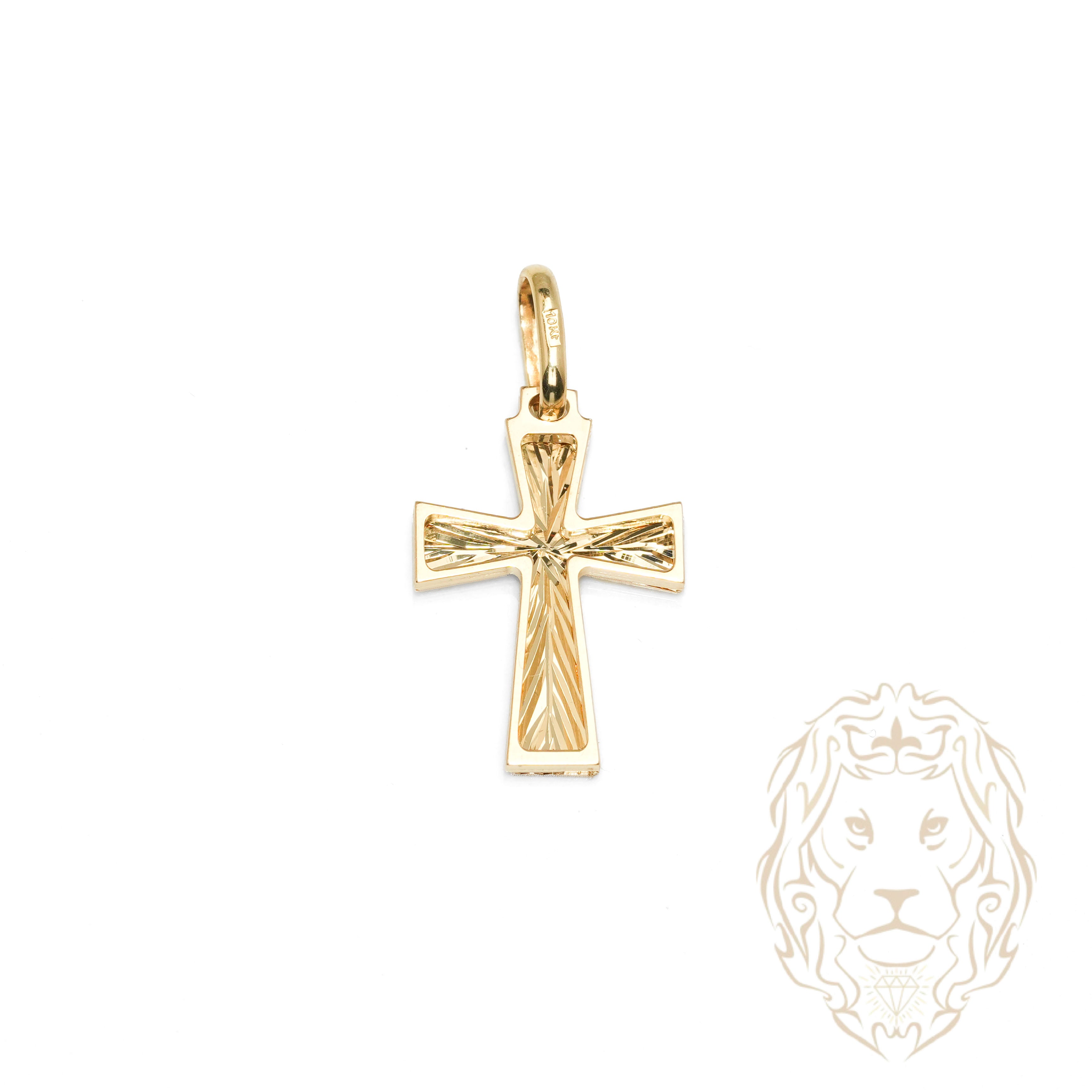 Pendentif - Or 10K jaune croix coupe diamant - PEG1256