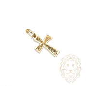 Pendentif - Or 10K jaune croix coupe diamant - PEG1256