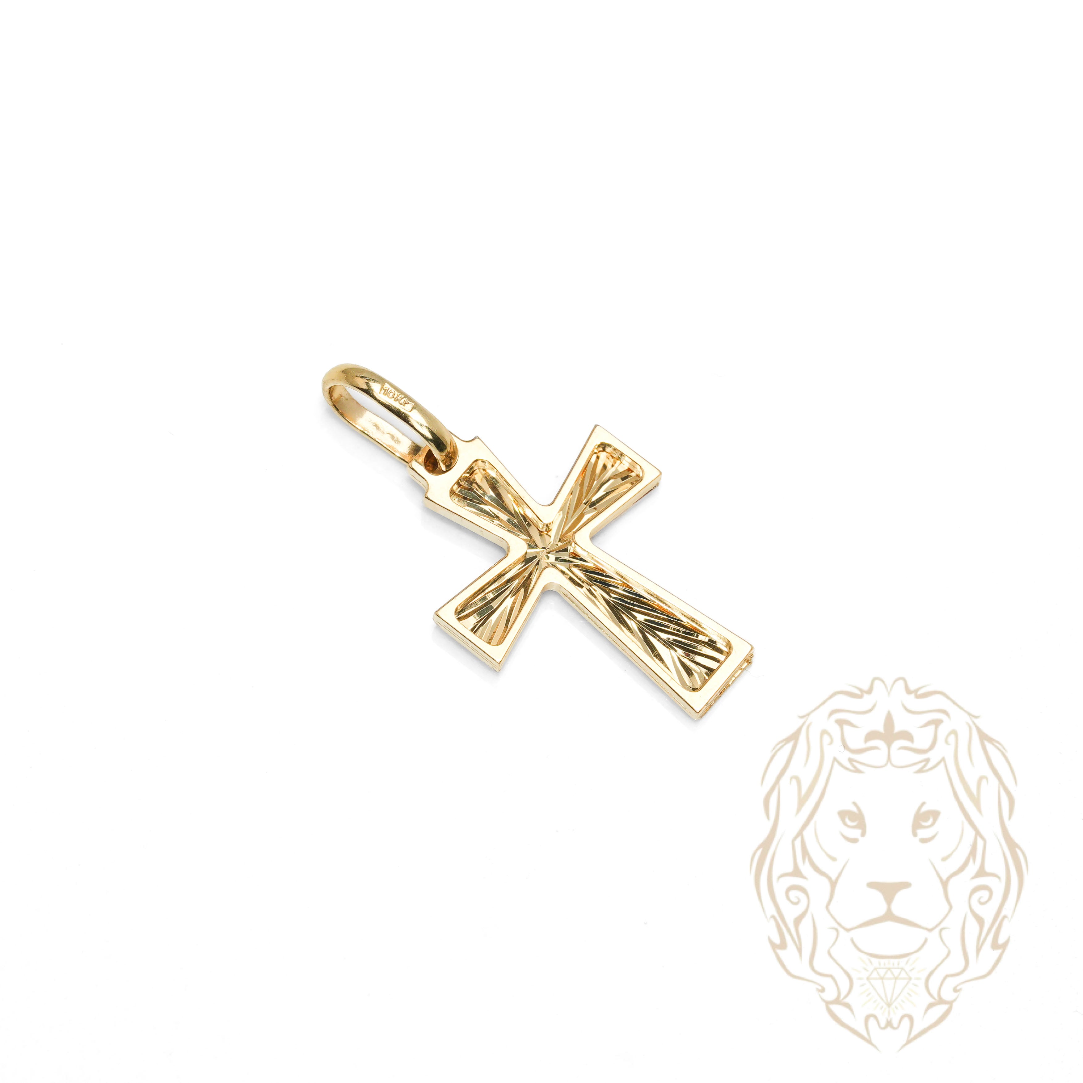 Pendentif - Or 10K jaune croix coupe diamant - PEG1256
