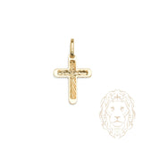 Pendentif - Or 10K jaune croix coupe diamant - PEG1257