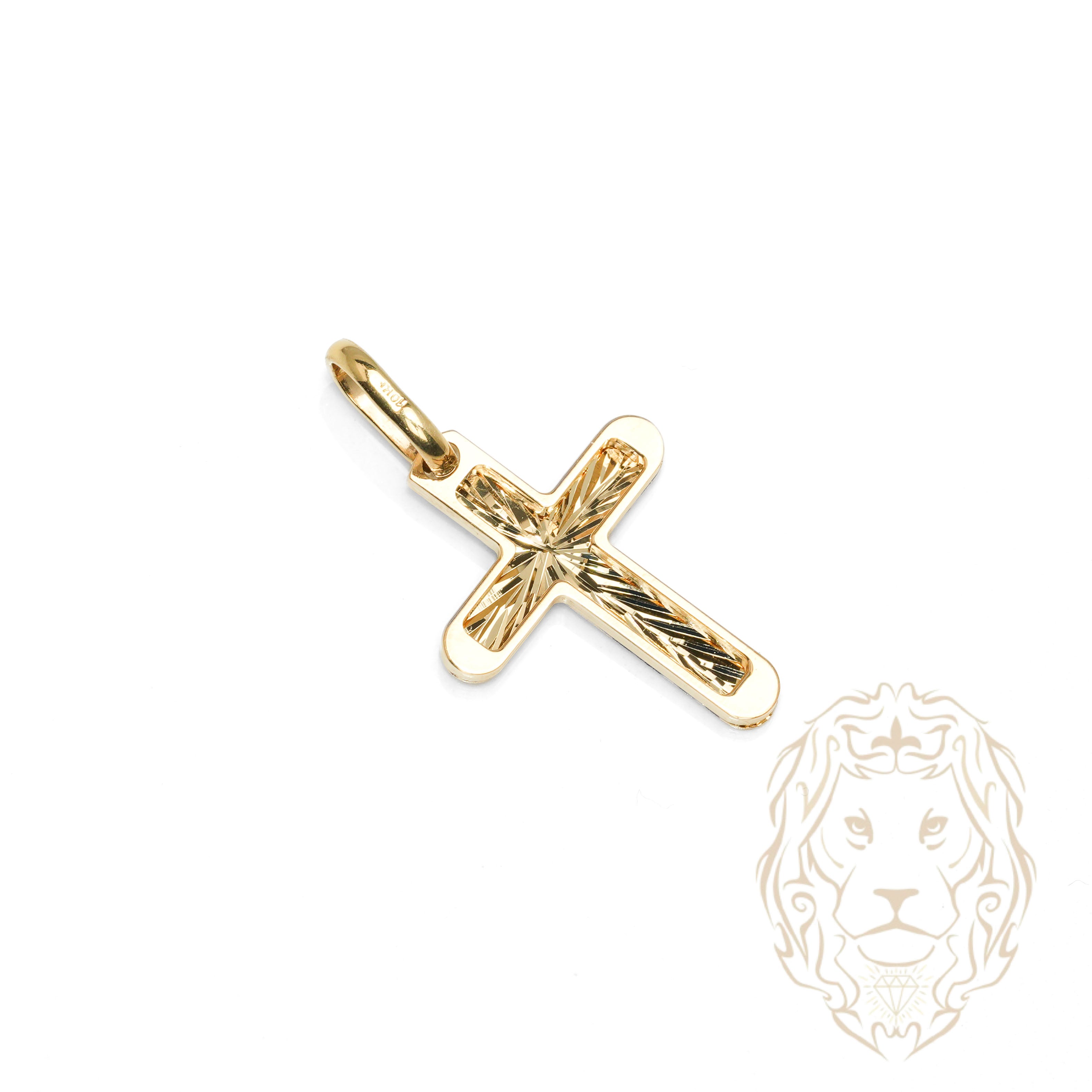 Pendentif - Or 10K jaune croix coupe diamant - PEG1257